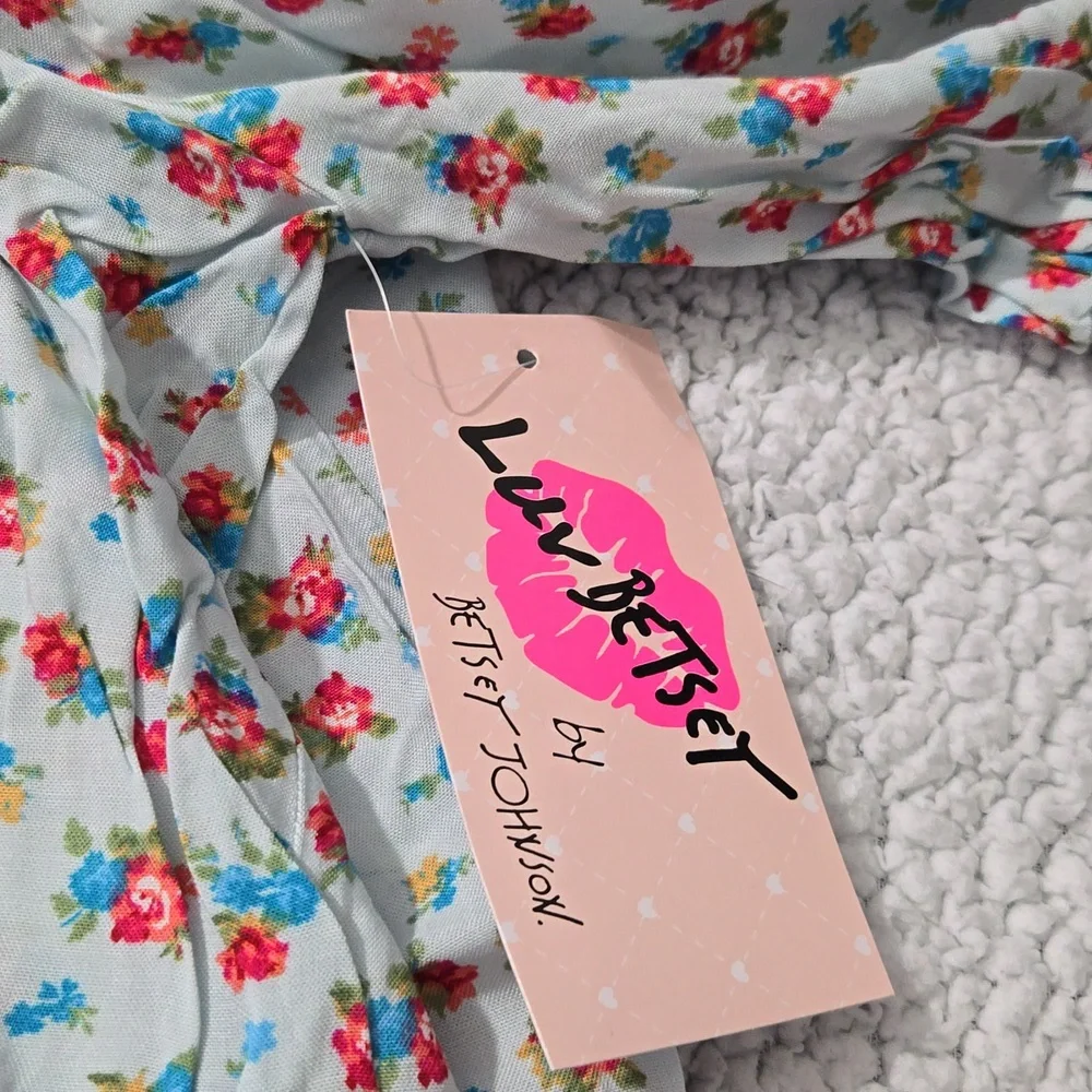 Betsey Johnson Floral Smocked Mini Dress - Picture 6 of 8